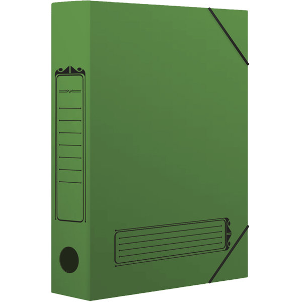 Короб архивный deVENTE A4 зеленый, 70мм, на резинке, микрогофрокартон, 325*70*255мм
