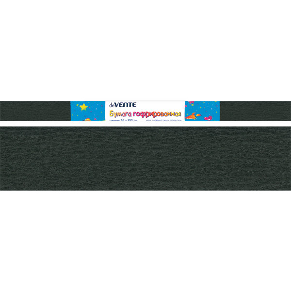 Бумага гофрированная (креповая) "Attomex" 32 г/м2, 50х250 см в рулоне, черная