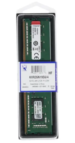 Память DIMM DDR4 4Gb PC4-21300 (2666MHz) Kingston KVR26N19S6/4