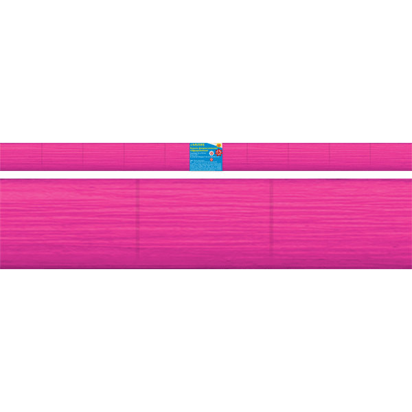 Бумага гофрированная (креповая) флористическая "Attomex" 140 г/м2, 50х250 см в рулоне, ярко-розовая,