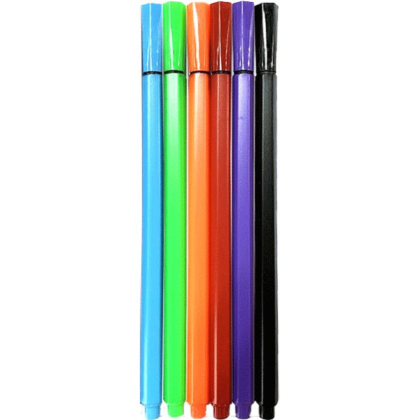 Набор ручек капиллярных "deVENTE" 06 цветов, d=0,4 мм, с цветным шестигранным корпусом, в пластиковом блистере