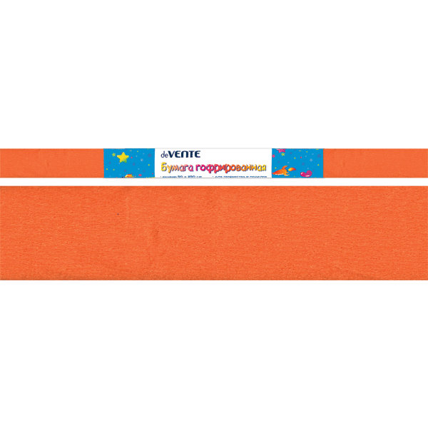 Бумага гофрированная (креповая) "Attomex" 32 г/м2, 50х250 см в рулоне, оранжевая