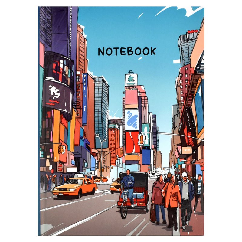 Записная книжка "Notebook" арт. 61486 ГОРОД / 120х170 мм, 80 л., твёрдый переплёт, полноцветная печать, УФ-лак выборочный , матовая ламинация. 65 г/м²