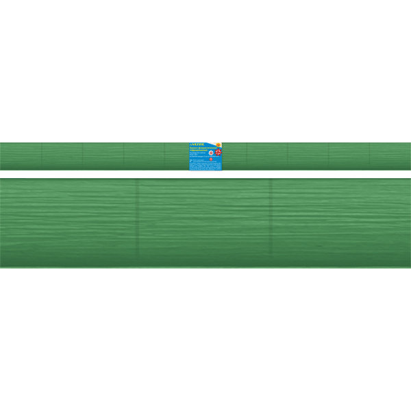 Бумага гофрированная (креповая) флористическая "Attomex" 140 г/м2, 50х250 см в рулоне, ярко-зеленая, в пластиковом пакете