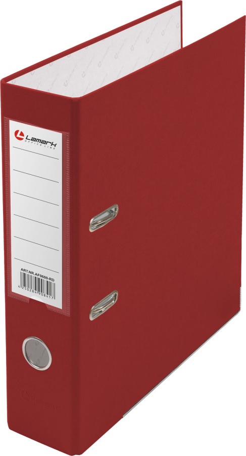 Регистратор PP LAMARK600 80мм красный, метал.окантовка/карман,собранный