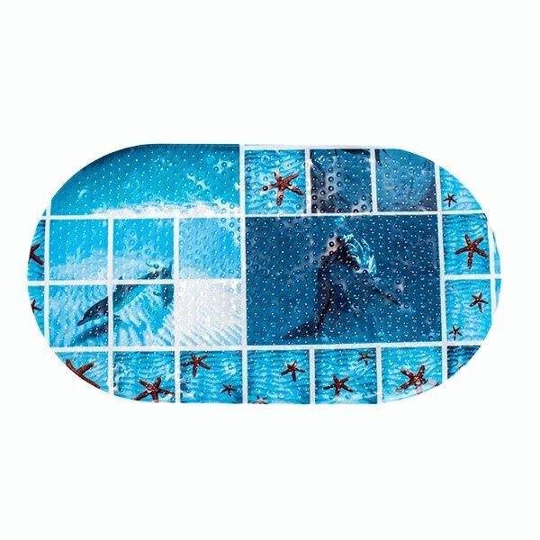 FV9-B Коврик для ванны с присосками "Bubbles" 38x69 см (Дельфины)