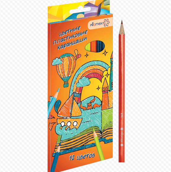 Карандаши цветные пластиковые "Attomex. Сказка" 2М, диаметр грифеля 2,65 мм, шестигранные, 12 цветов в картонной коробке