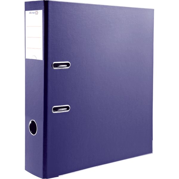 Папка-регистратор Attomex A4 80мм синий, c металлической окантовкой, собранная, с карманом, PVC