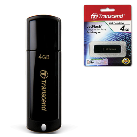 Память USB 2.0  4 GB Transcend JetFlash 350, черный (TS4GJF350)