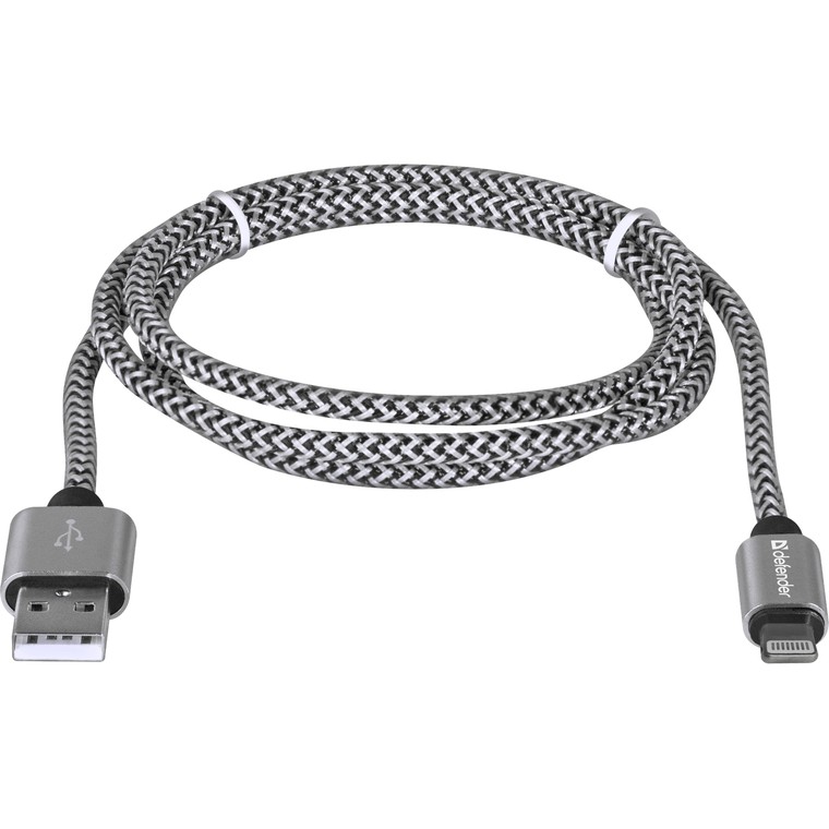 Кабель USB 2.0 AM - Lightning(M) (1м) 8P 2.1А белый Defender ACH01-03T PRO