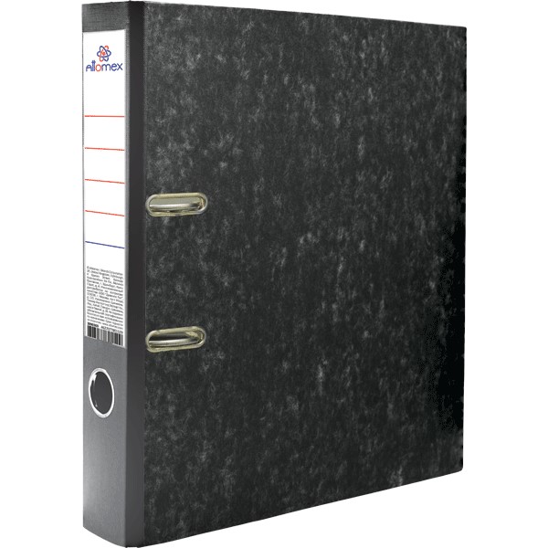 Папка-регистратор Attomex A4 50мм мрамор с черным корешком, разобранная, с карманом, картон