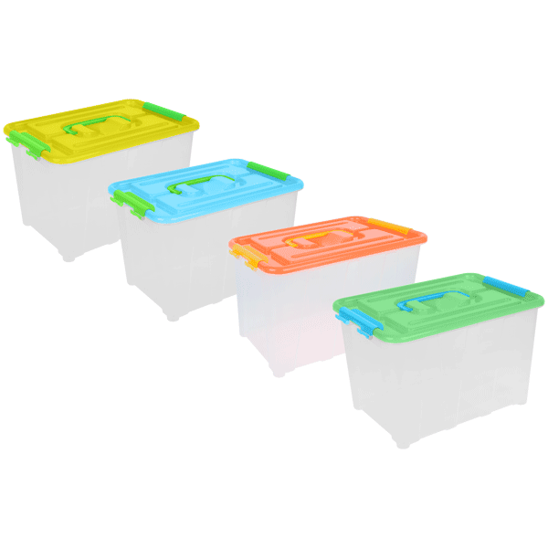 Контейнер для хранения "deVENTE" пластиковый, 6 литров, габариты 285x190x180 мм, выдерживает вес до 10 кг, прозрачный пищевой пластик, 4 цвета крышек 