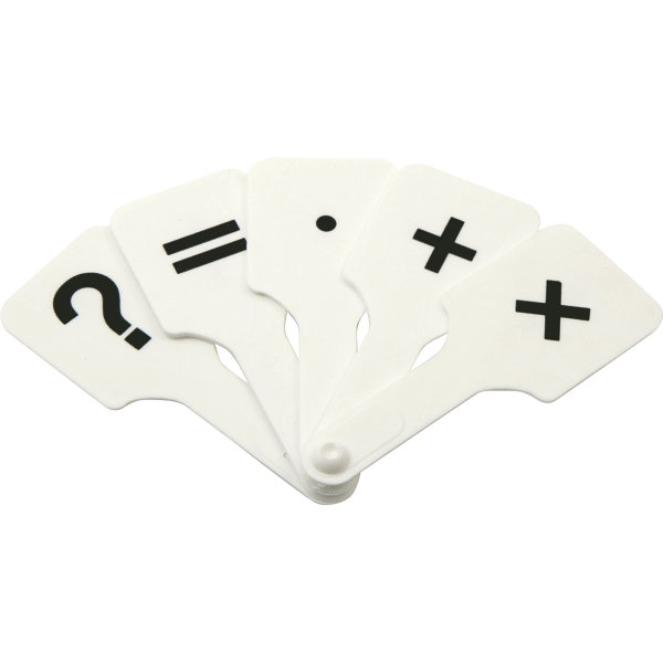 Касса-веер школьный "UNIPLAST" арифметических знаков, 5 лепестков, в пластиковом пакете с европодвес