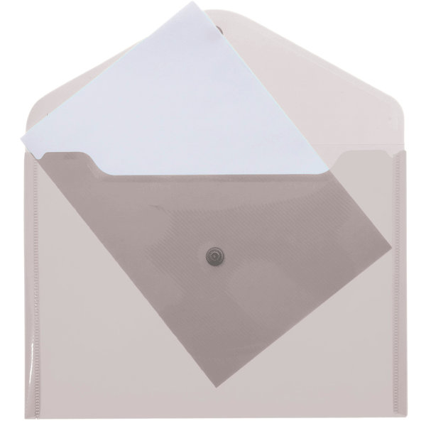 Папка-конверт Attomex A4 прозрачная, на кнопке, 120мкм. НВ