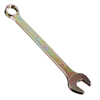 ЕРМАК Ключ рожково-накидной, 15мм, желтый цинк