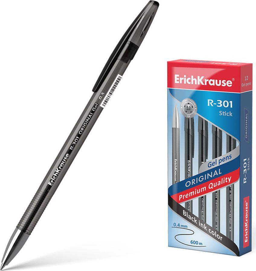 Ручка гелевая ErichKrause® R-301 Original Gel 0.5, цвет чернил черный