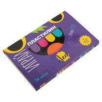 Пластилин классический "Лео" "Играй" 16 цветов, 320 г, в картонной упаковке,LPMC-0116