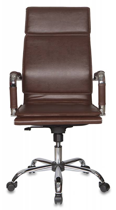 Купить Кресло офисное Бюрократ CH-993/brown коричневый искусственная кожа крестовина хром в Грозном