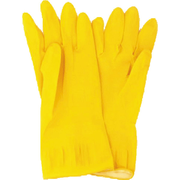 ТБ Перчатки хозяйственные латексные "CleanLab" плотные, внутреннее напыление 100% хлопок, размер S (малый), желтые