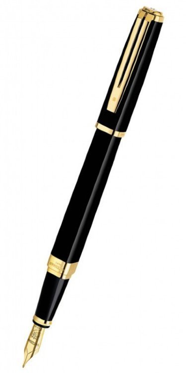 Ручка перьевая "Exception Slim Black Lacquer GT" корпус черный/золото, подар.уп.