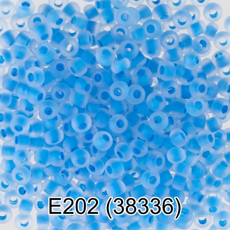 Бисер Чехия "GAMMA" круглый 5   10/0   2.3 мм    5 г  1-й сорт E202 голубой мат. ( 38336 )