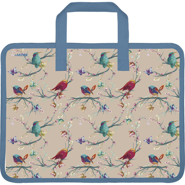 Папка для тетрадей "deVENTE. Hummingbird" 33,5x26 см, пластиковая с текстильным расширением и ручками