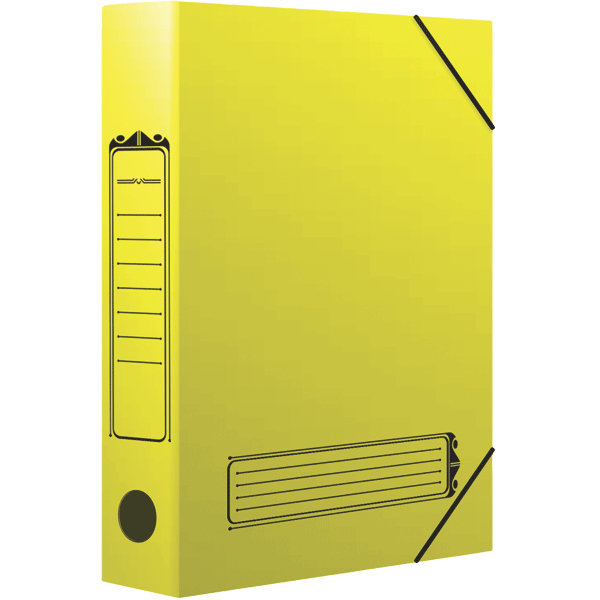 Короб архивный deVENTE A4 желтый, 70мм, на резинке, микрогофрокартон, 325*70*255мм, AC-1