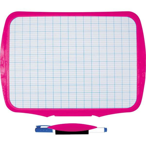 Доска белая для рисования "deVENTE" двухсторонняя, 29x21,5 см, в комплекте с маркером, в картонном дисплее, розовый