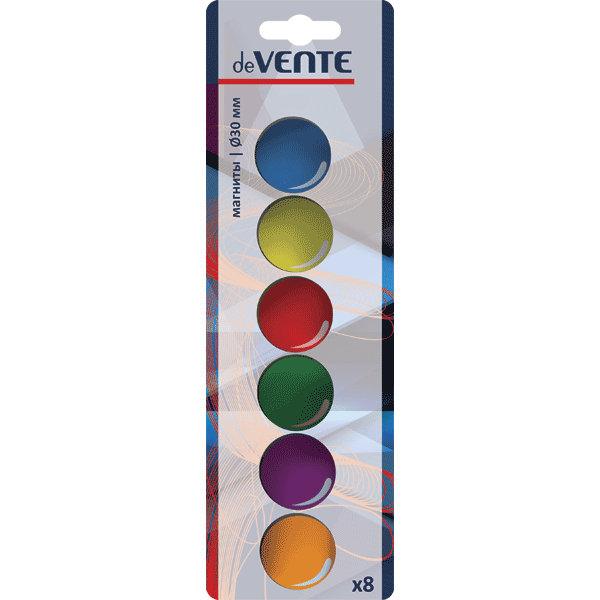 Магнит для доски офисной "deVENTE" 30 мм,6 цветов  ассорти (24 шт.в упак.)