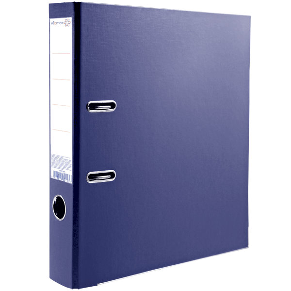 Папка-регистратор Attomex A4 50мм синий, с металлической окантовкой, разобранная, с карманом, PP