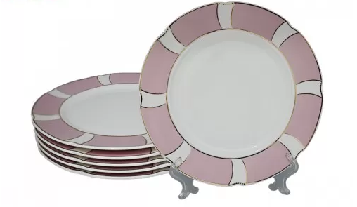 Набор из 6 тарелок 20,5см в под/упак (х6).фарфор