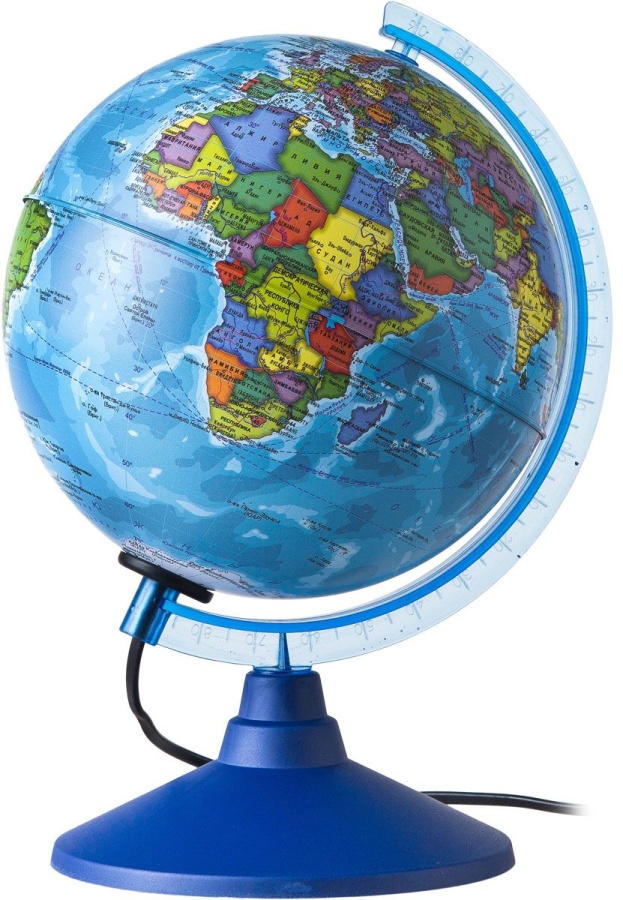Глобус Земли политический 150 мм с подсветкой.Классик Евро
