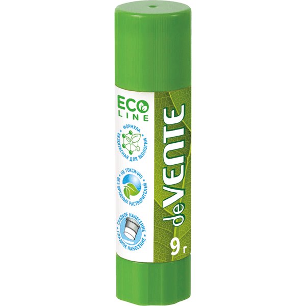 Клеящий карандаш "deVENTE. Eco-line" 09 г (быстросохнущий) в картонном дисплее с пластиковым поддоном