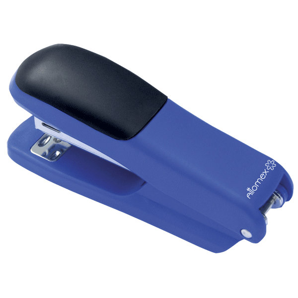 Степлер "Attomex" 24/6&26/6 (мощность 25листов) пласт, в карт, коробке, со встроен. антистепл. синий