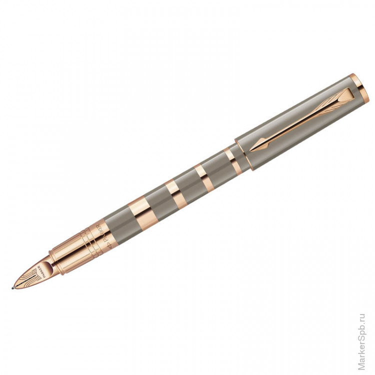 Ручка PARKER Пятый пишущий узел "Ingenuity S Taupe & Metal PGT" черная, 0,3мм, подар.уп.