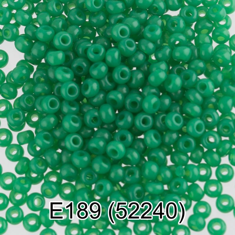 Бисер Чехия "GAMMA" круглый 5   10/0   2.3 мм    5 г  1-й сорт E189 зеленый ( 52240 )